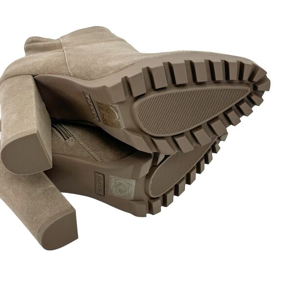 Aldo Leather Upper Tianah Ankle Modern Bootie Block Heel Tan Size 9 NWT - Picture 6 of 9